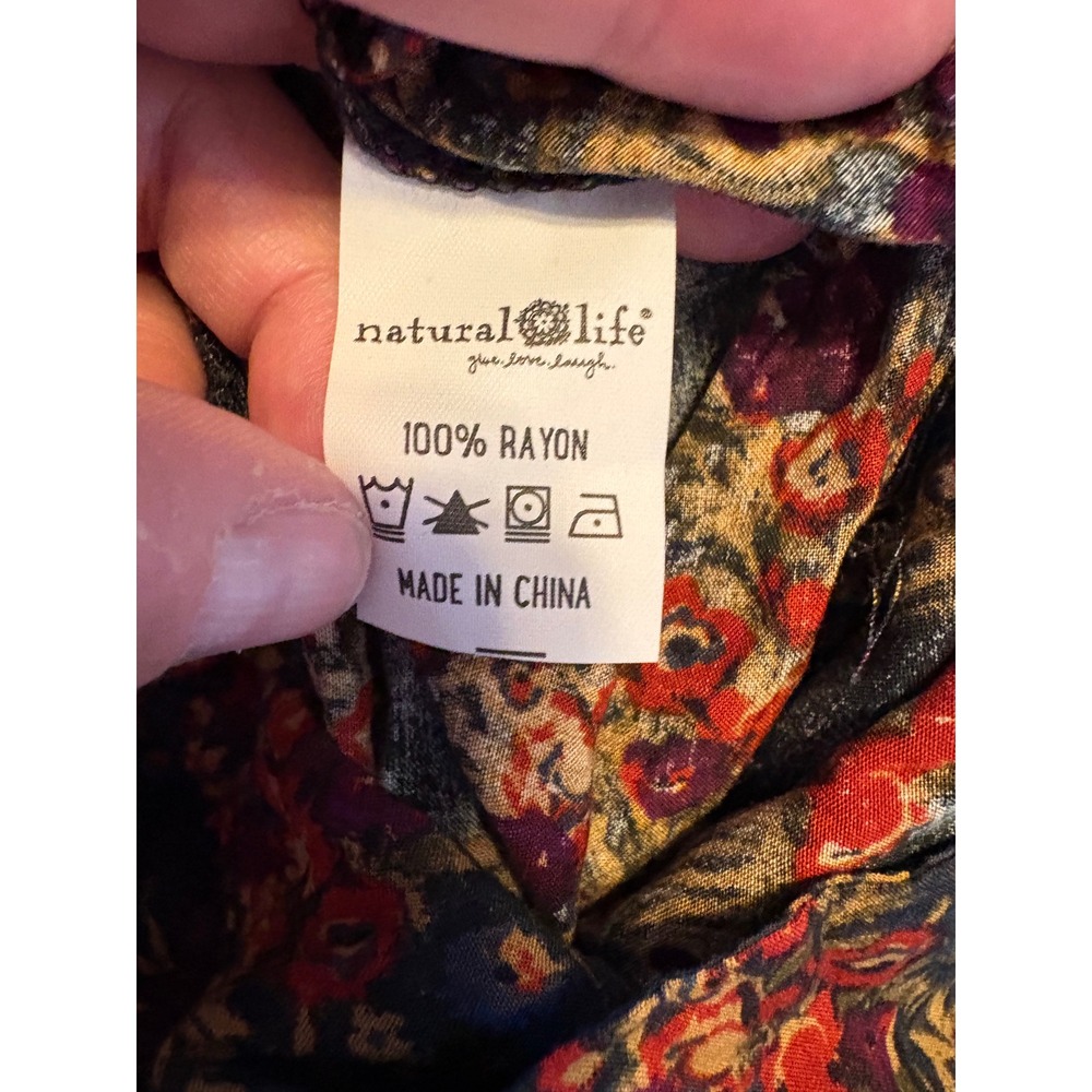 Natural Life Wide Leg Jumpsuit Womens Medium Black Floral NEW Smocked Strappy - Picture 8 of 8